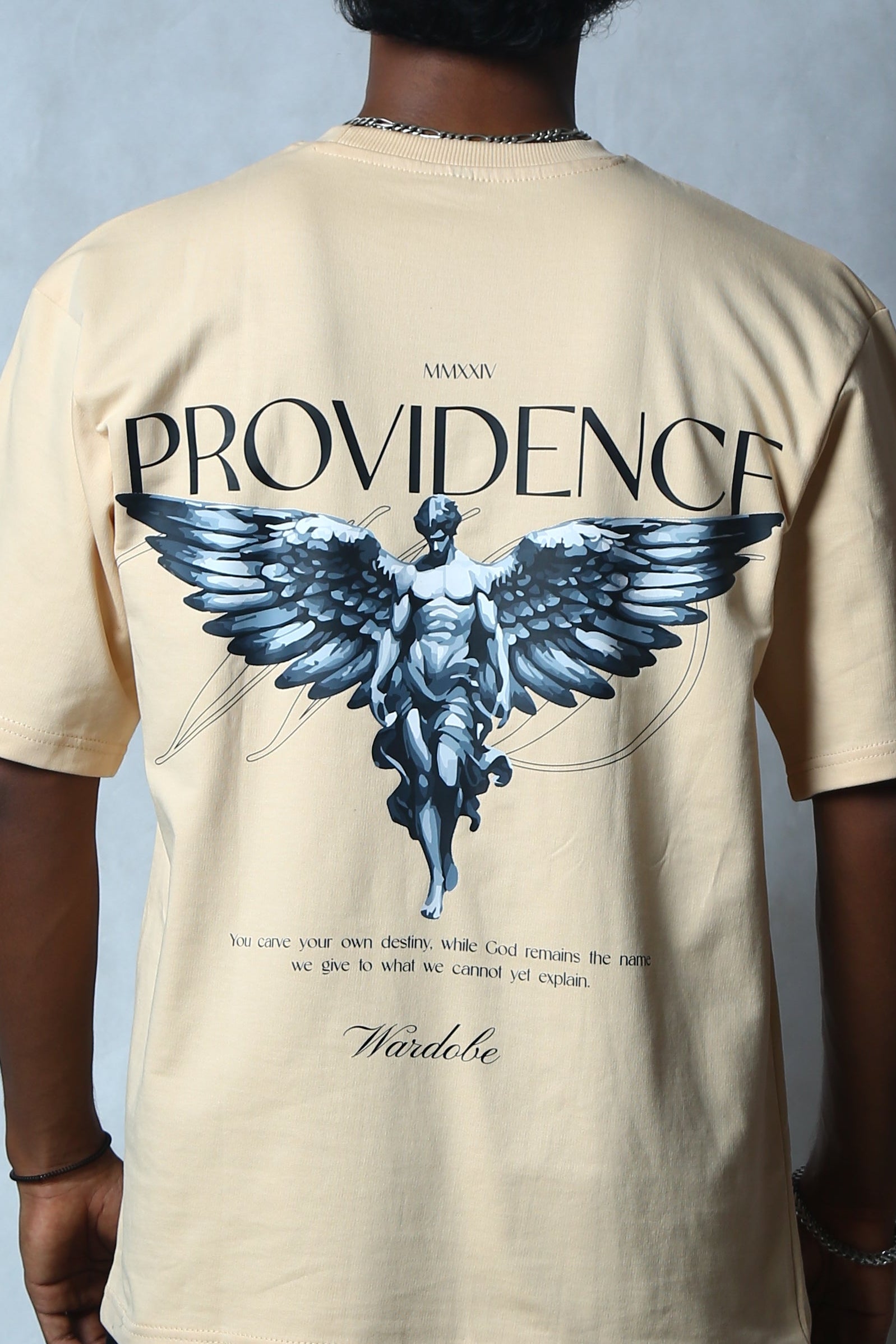 BEIGE PRINTED T-SHIRT