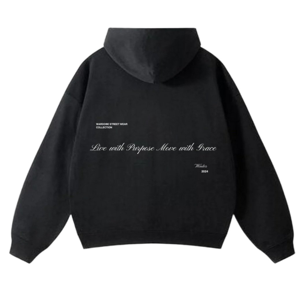 OVERSIZED IMPERIAL BLACK HOODIE (UNISEX)