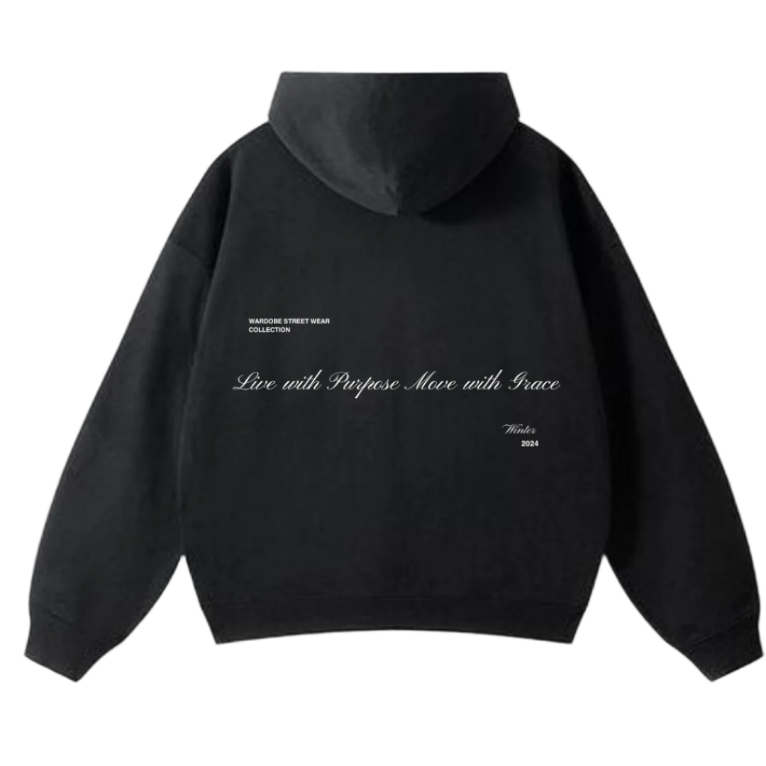 OVERSIZED IMPERIAL BLACK HOODIE (UNISEX)