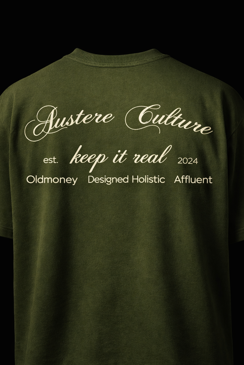 Olive Green Oversized Embroidered T-Shirt — Unisex