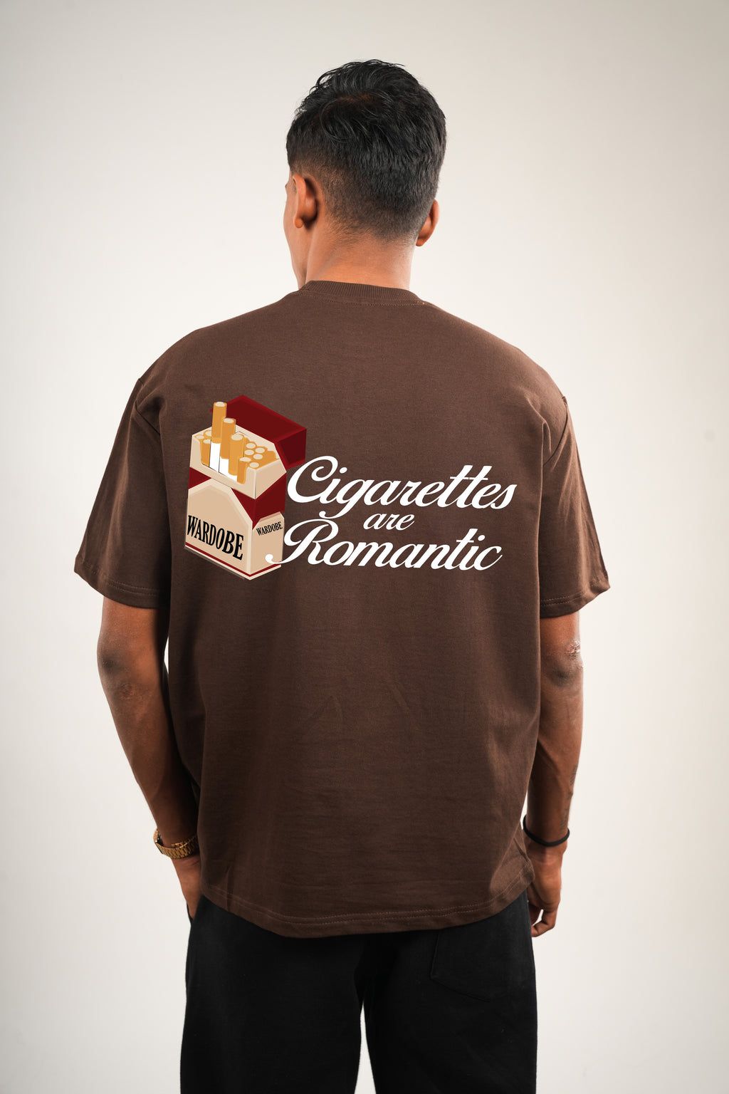 BROWN CIGARETTES OVERSIZED T-SHIRT (UNISEX)