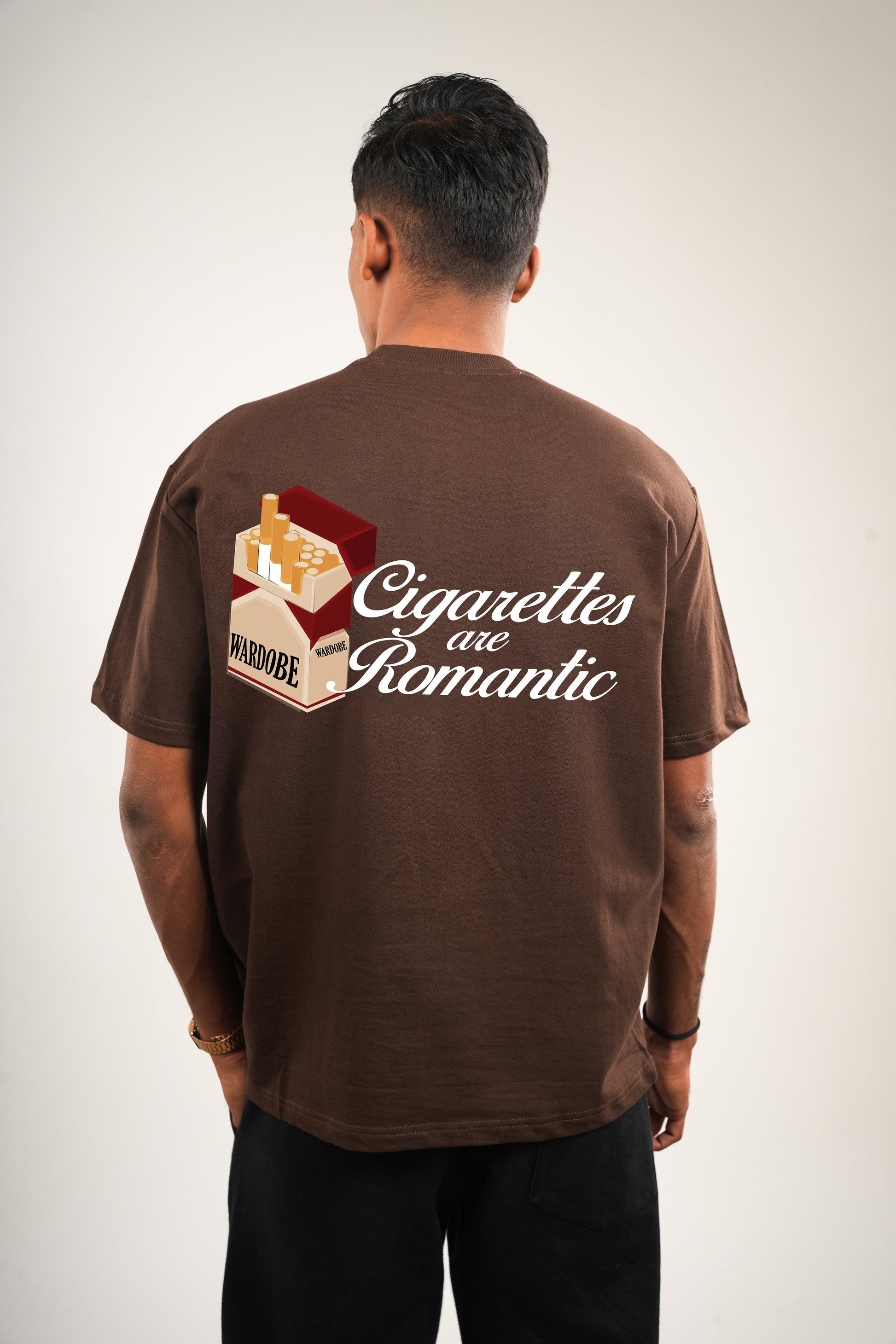 BROWN CIGARETTES OVERSIZED T-SHIRT (UNISEX)