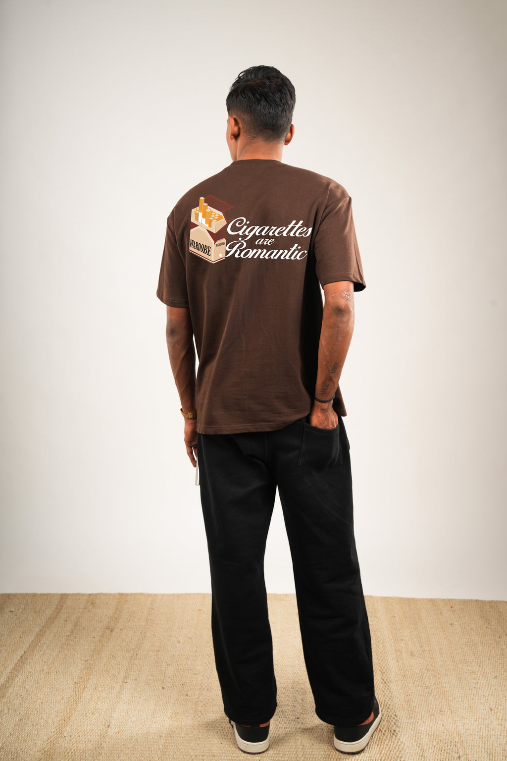BROWN CIGARETTES OVERSIZED T-SHIRT (UNISEX)