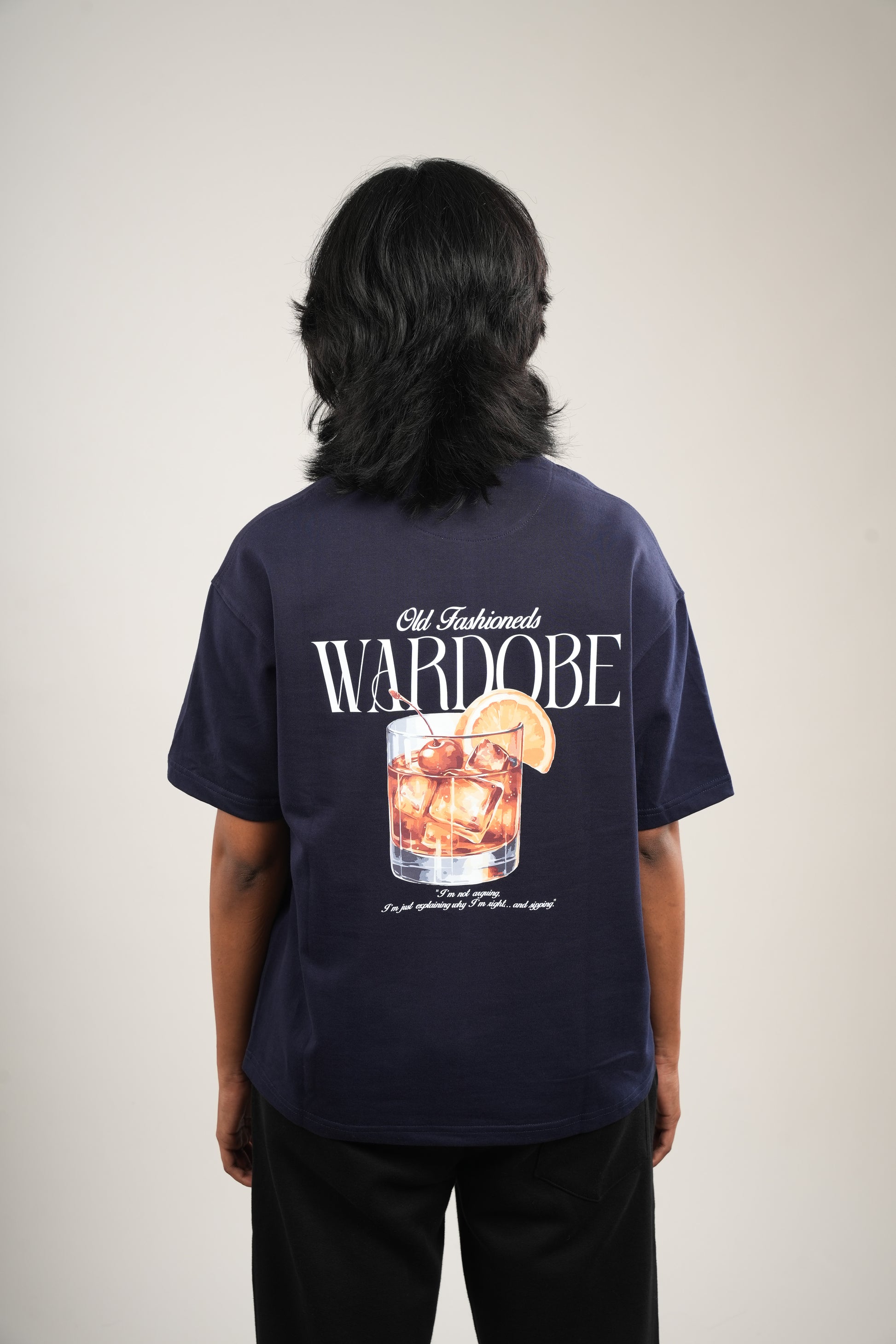 NAVY BLUE COCKTAIL OVERSIZED T-SHIRT (UNISEX)