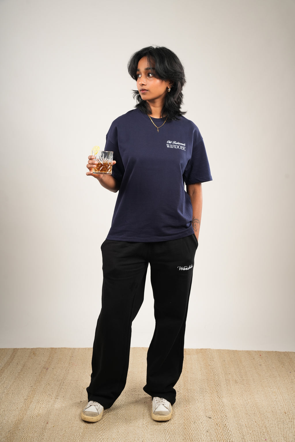 NAVY BLUE COCKTAIL OVERSIZED T-SHIRT (UNISEX)