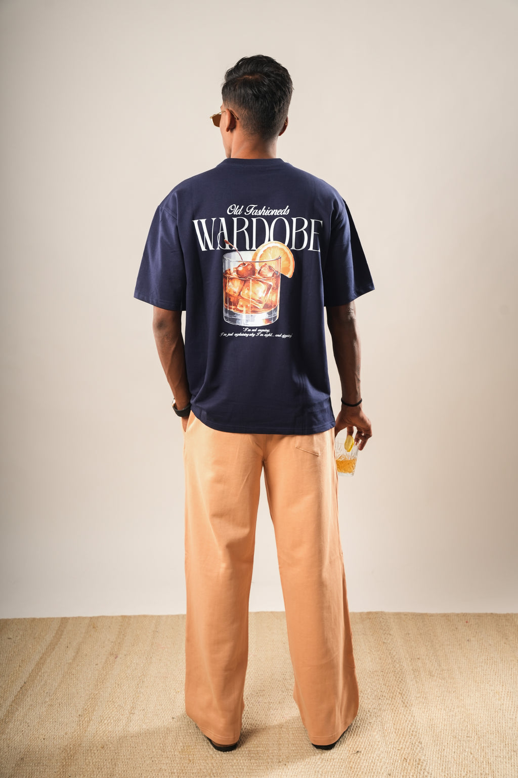 NAVY BLUE COCKTAIL OVERSIZED T-SHIRT (UNISEX)