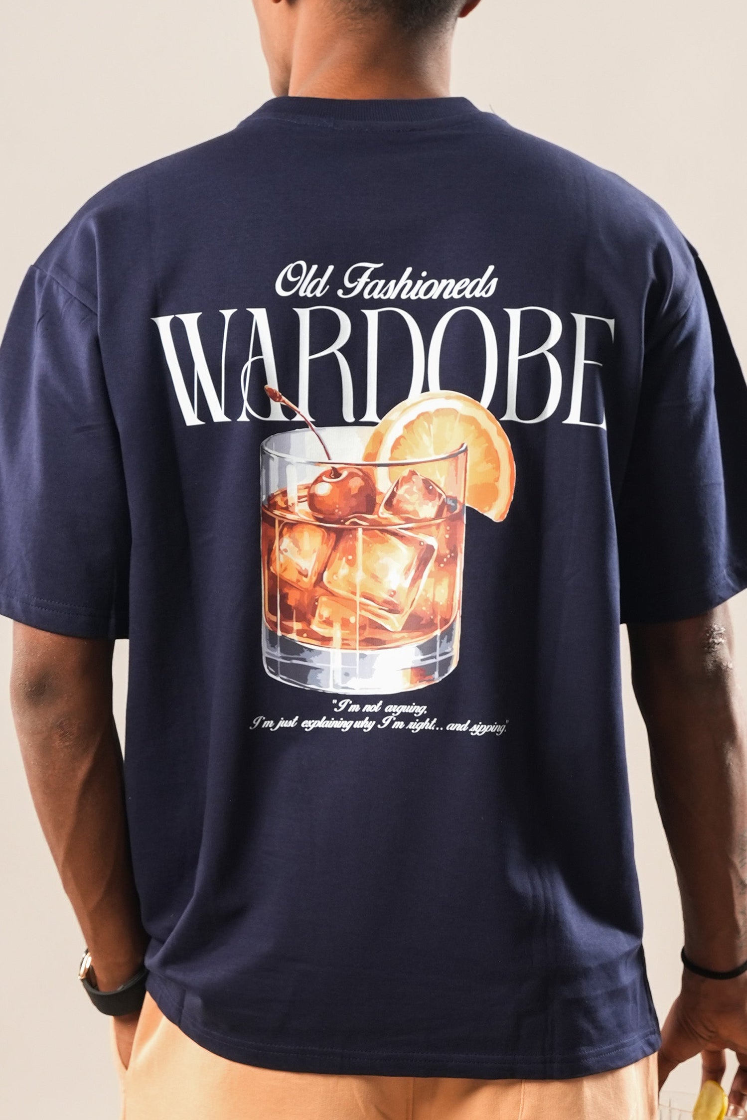 ESSENTIAL NAVY BLUE COCKTAIL OVERSIZED T-SHIRT (UNISEX)