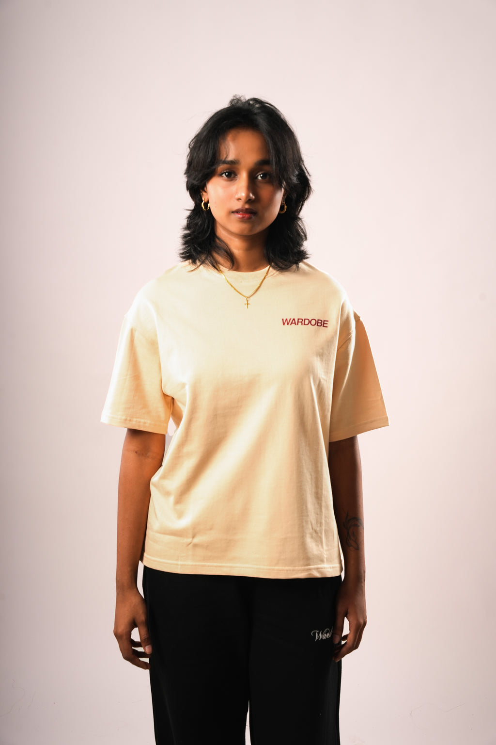 BEIGE CHERRY OVERSIZED T-SHIRT (UNISEX)