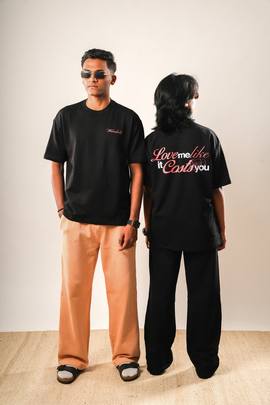 BLACK PRINTED OVERSIZED T-SHIRT (UNISEX)