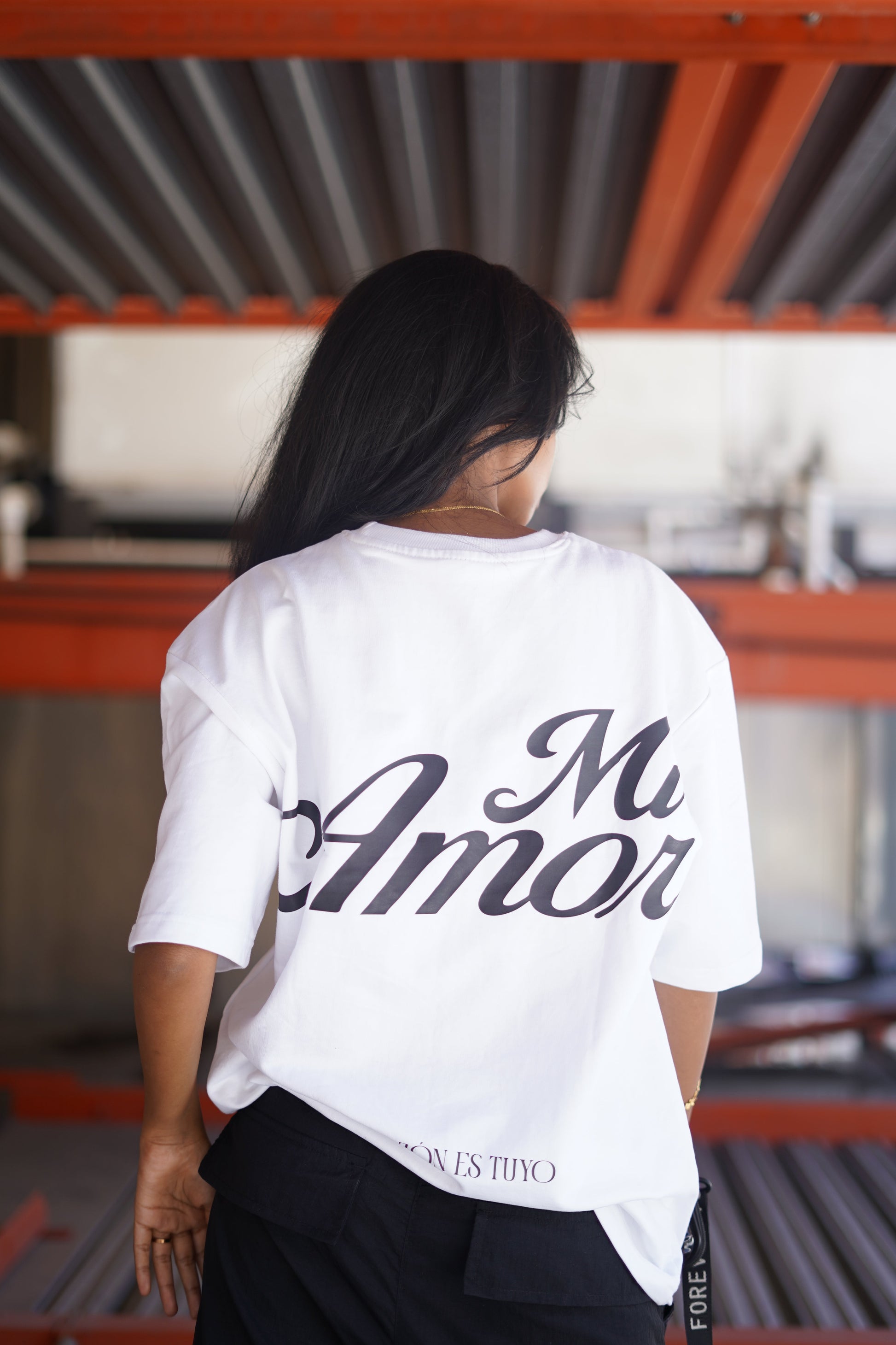 WHITE PRINTED OVERSIZED T-SHIRT (UNISEX)