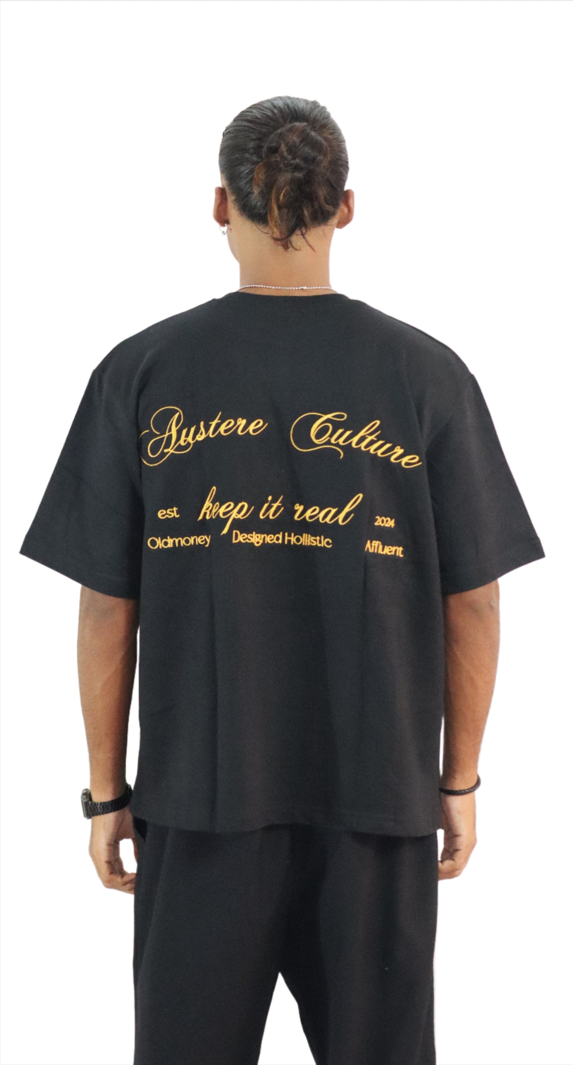 BLACK OVERSIZED EMBROIDED T-SHIRT (UNISEX)