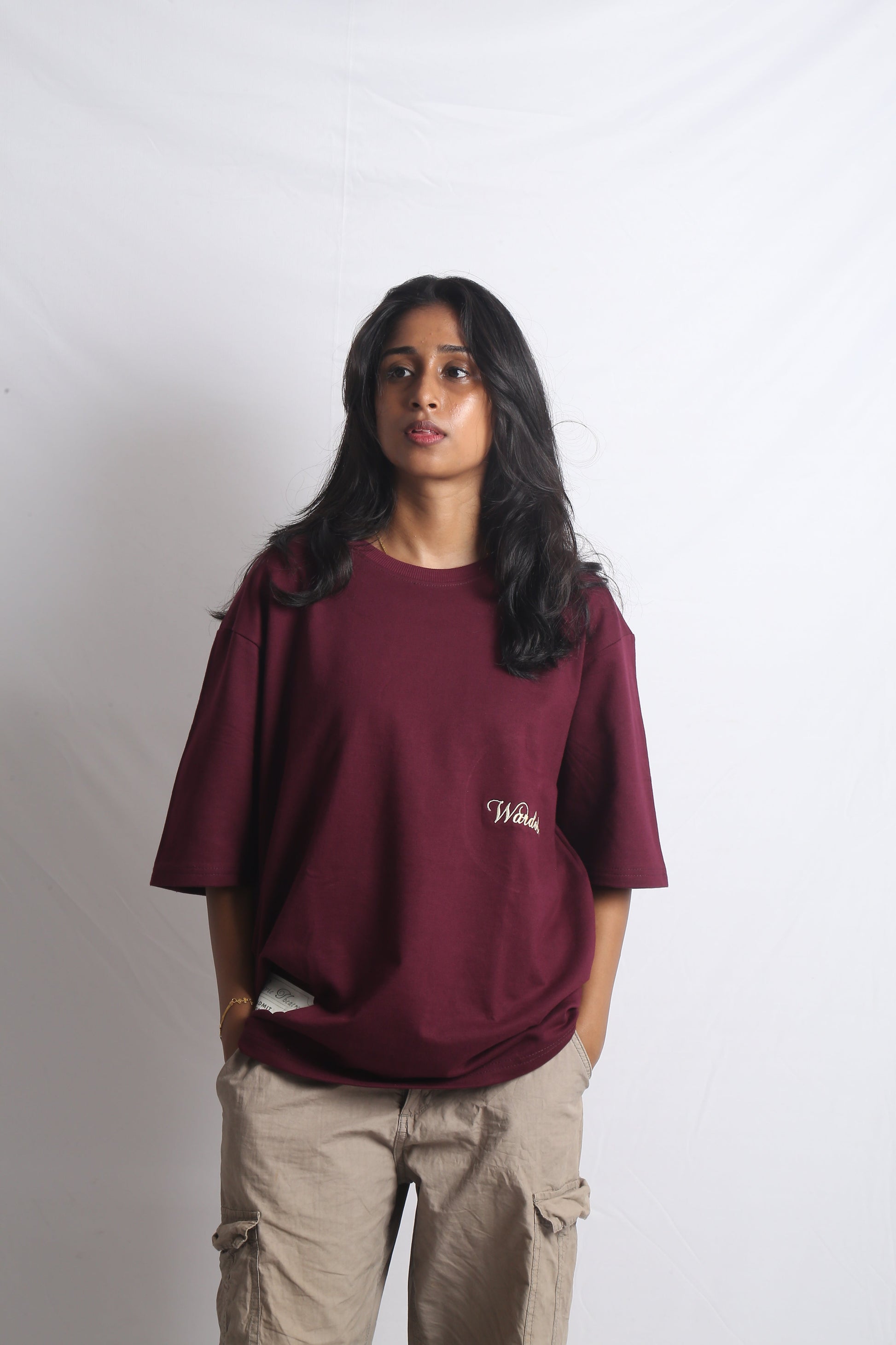 WINE PRINTED OVERSIZED T-SHIRT (UNISEX)