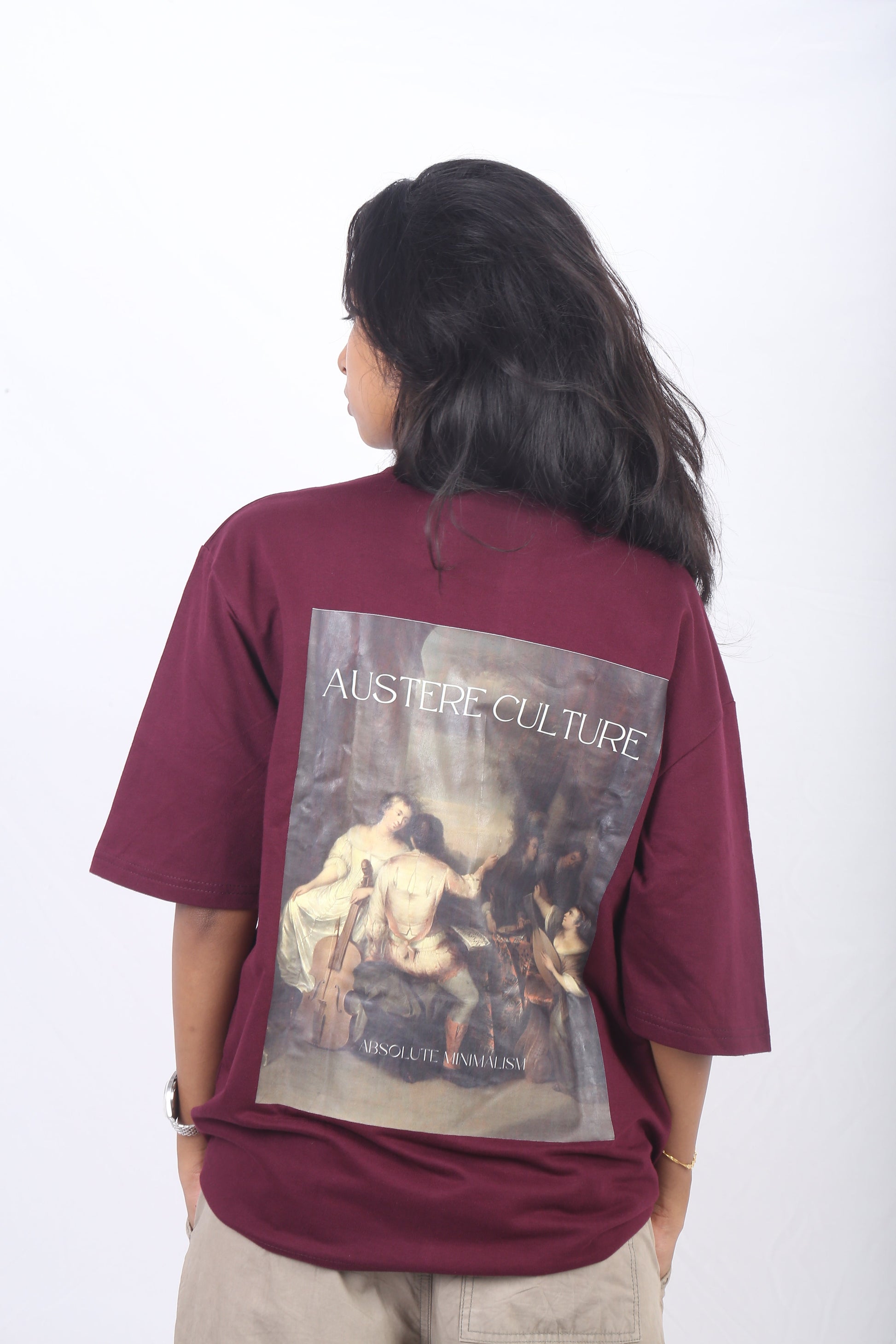WINE PRINTED OVERSIZED T-SHIRT (UNISEX)