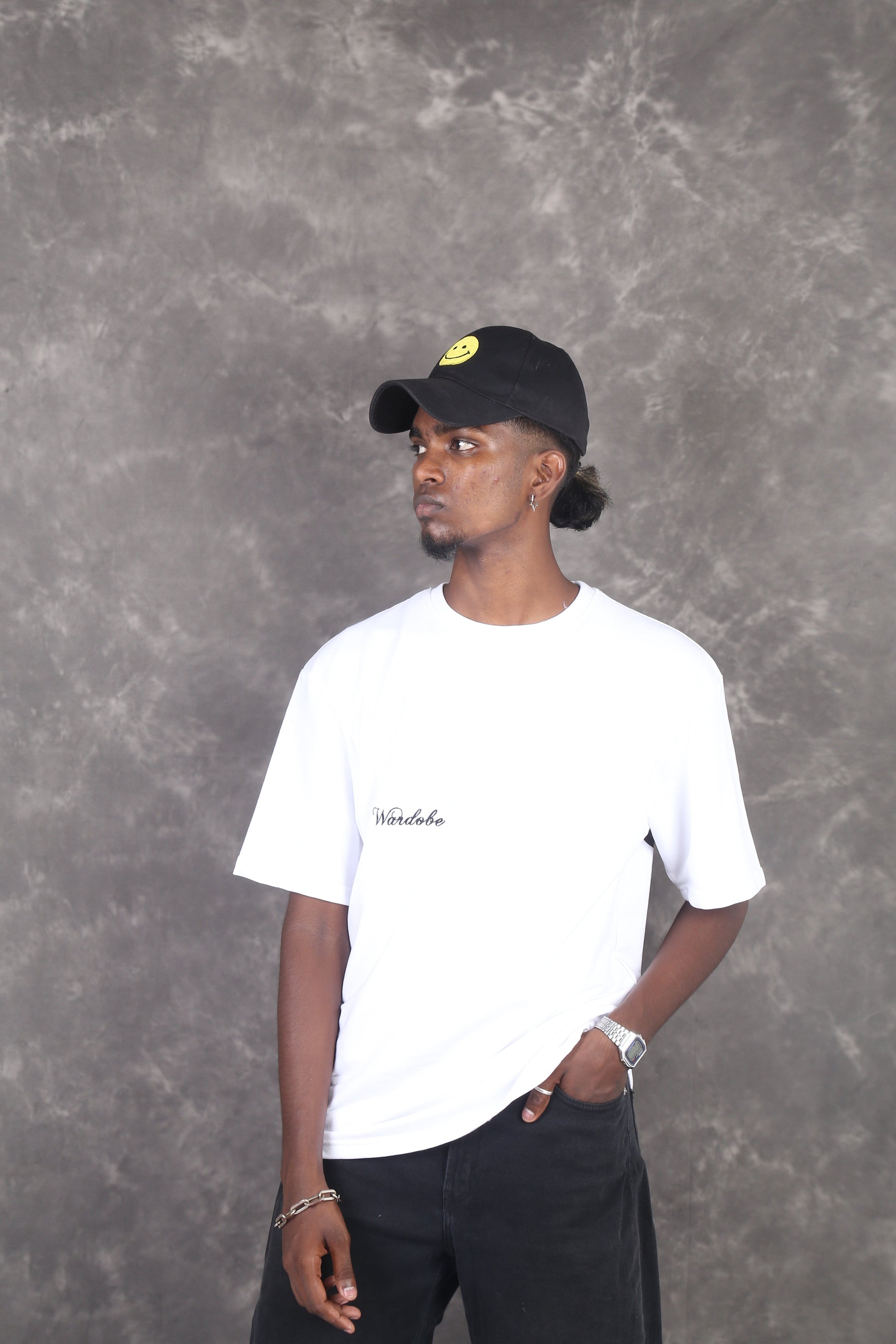 WHITE PRINTED OVERSIZED T-SHIRT (UNISEX)