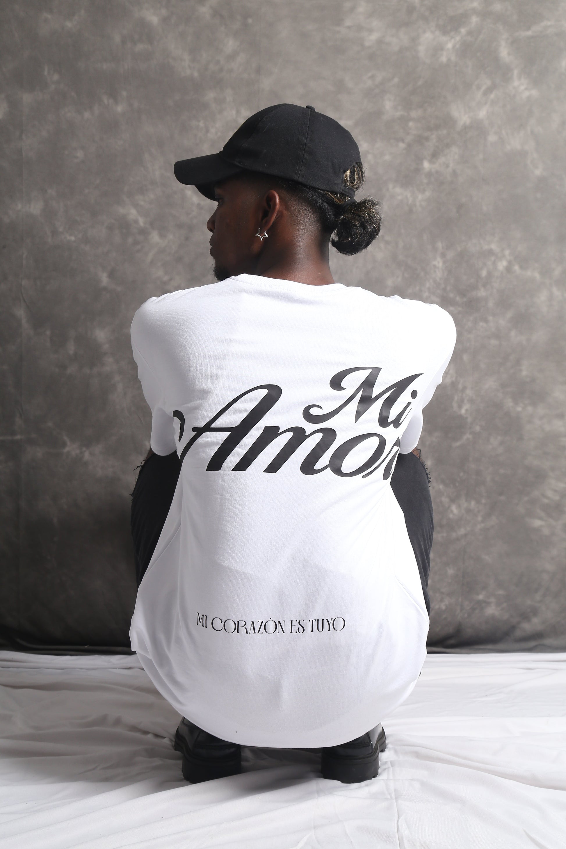 WHITE PRINTED OVERSIZED T-SHIRT (UNISEX)