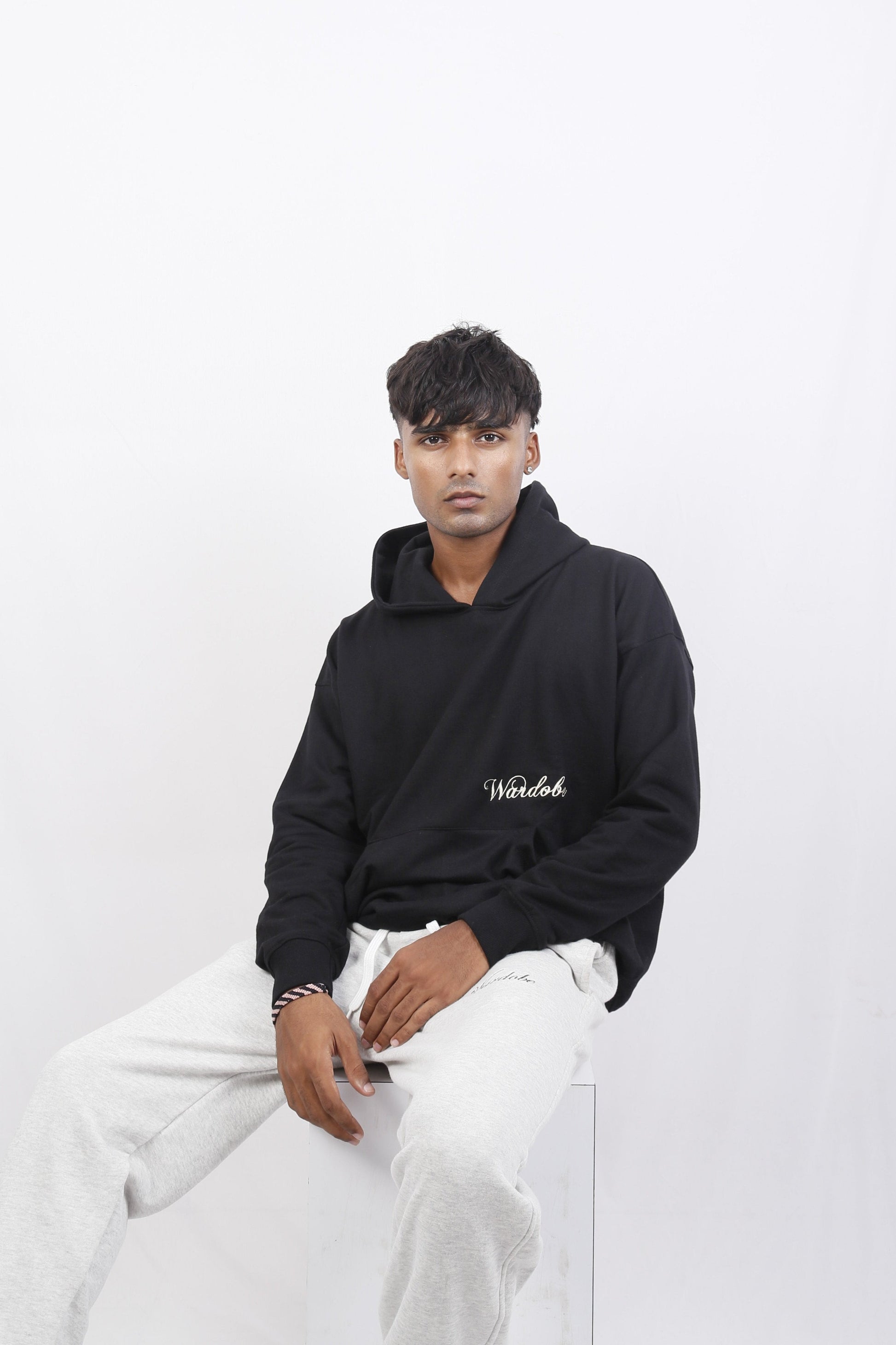 OVERSIZED IMPERIAL BLACK HOODIE (UNISEX)