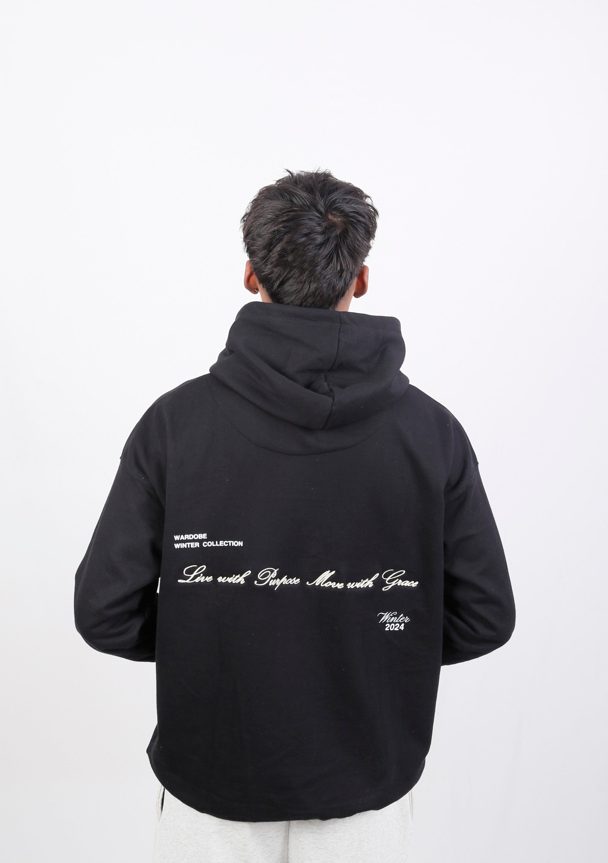 OVERSIZED IMPERIAL BLACK HOODIE (UNISEX)