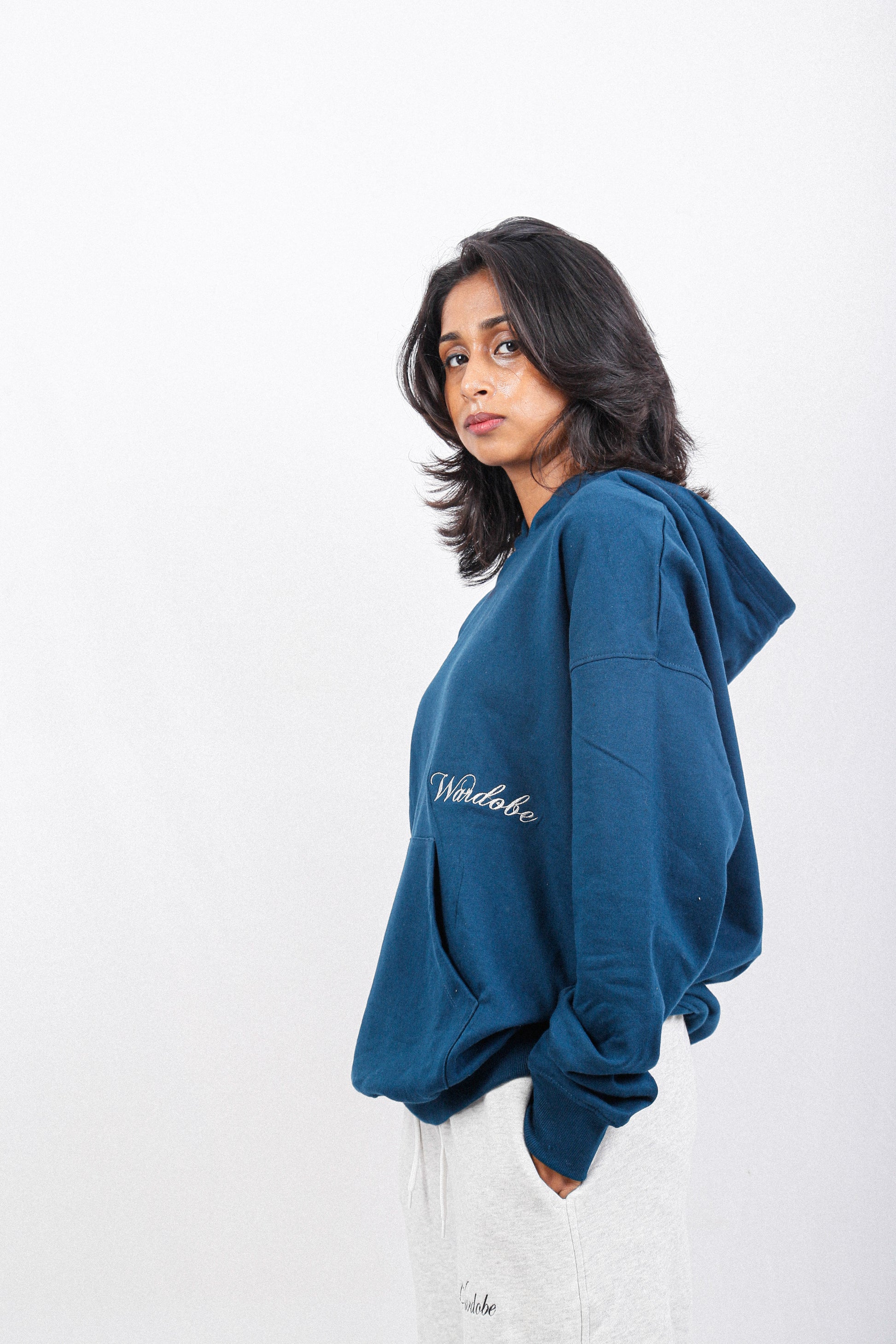 OVERSIZED MIDNIGHT BLUE HOODIE (UNISEX)