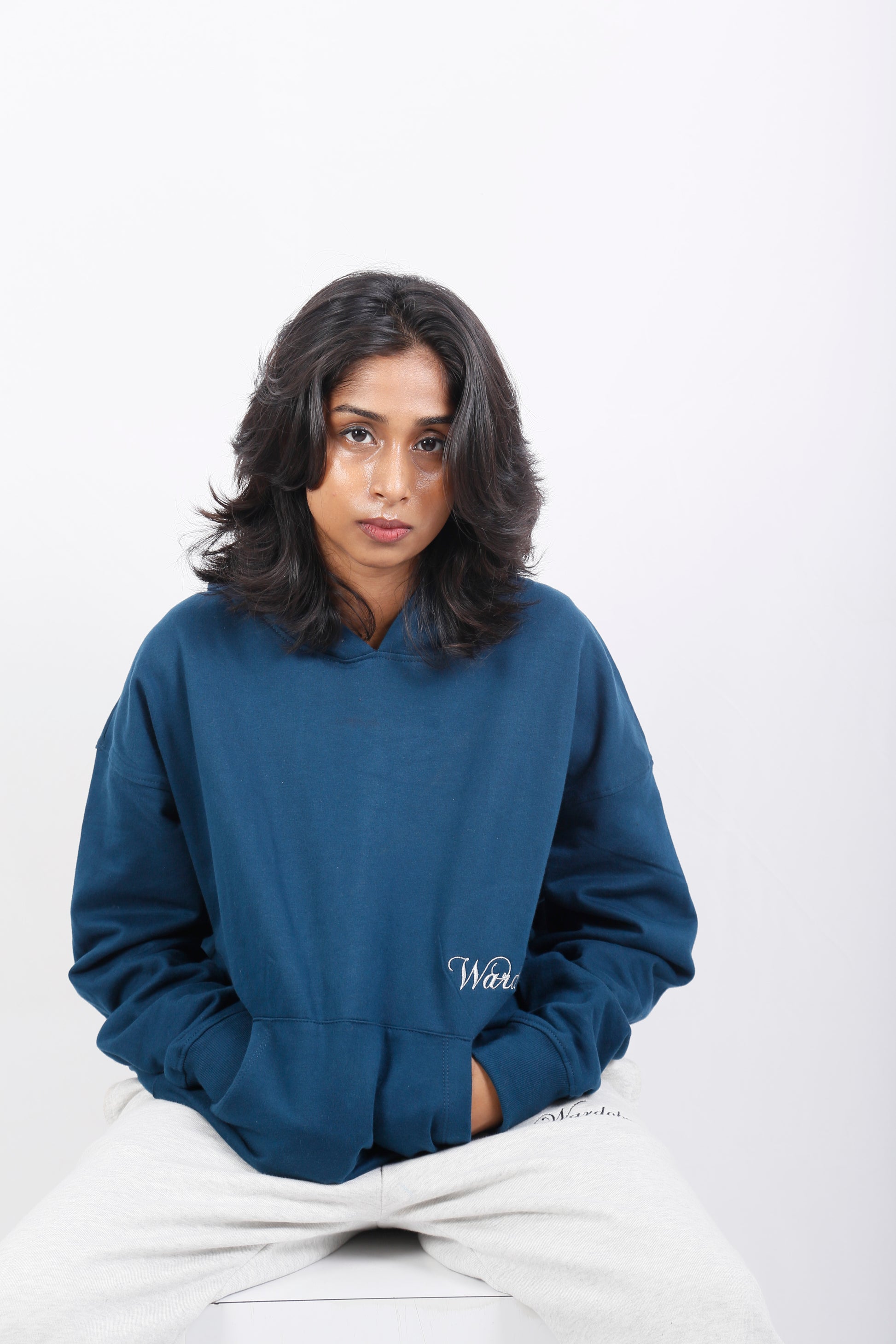 OVERSIZED MIDNIGHT BLUE HOODIE (UNISEX)