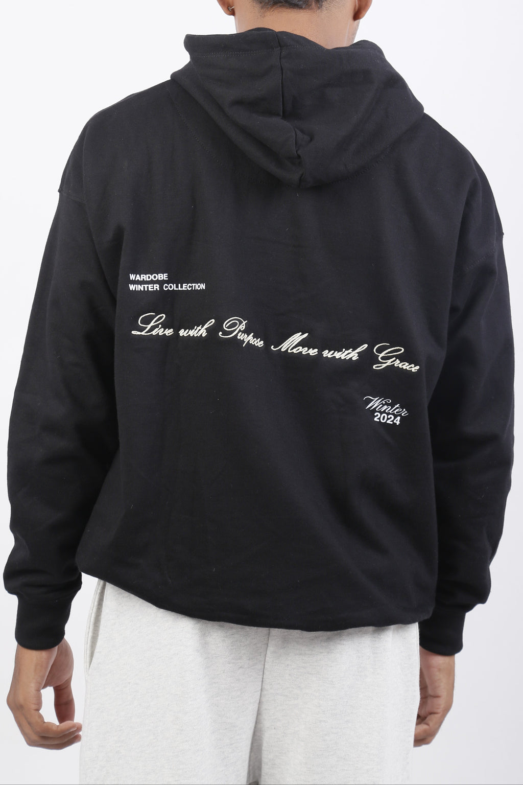 OVERSIZED IMPERIAL BLACK HOODIE (UNISEX)