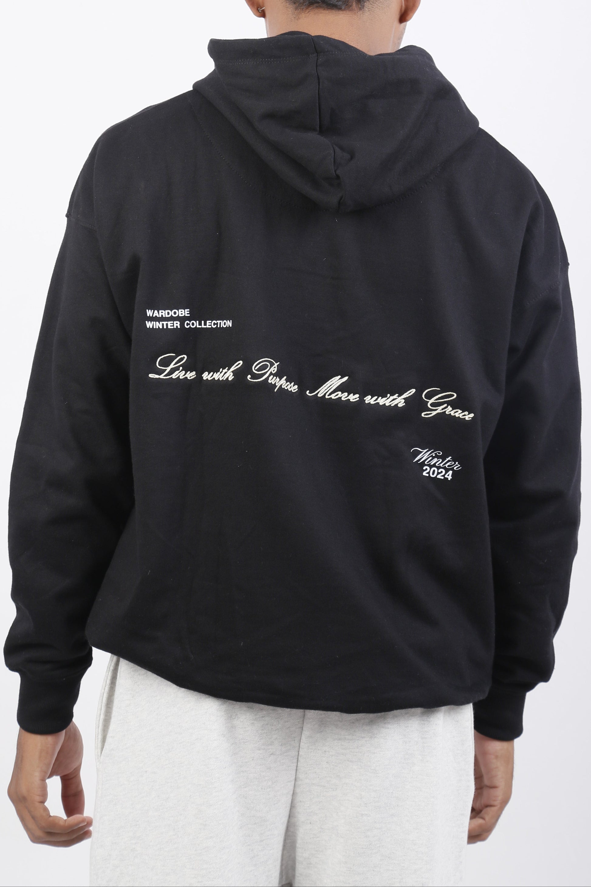 OVERSIZED IMPERIAL BLACK HOODIE (UNISEX)