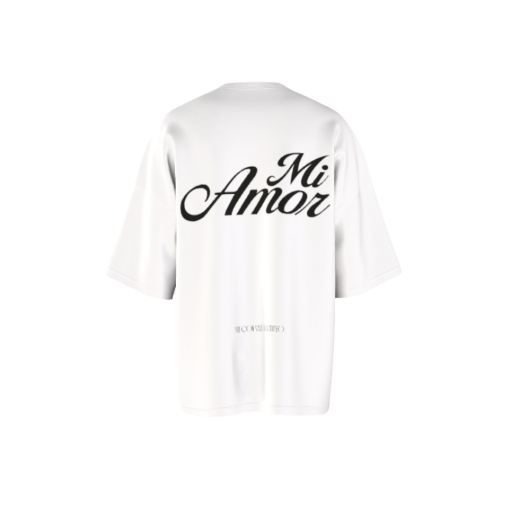 WHITE PRINTED OVERSIZED T-SHIRT (UNISEX)