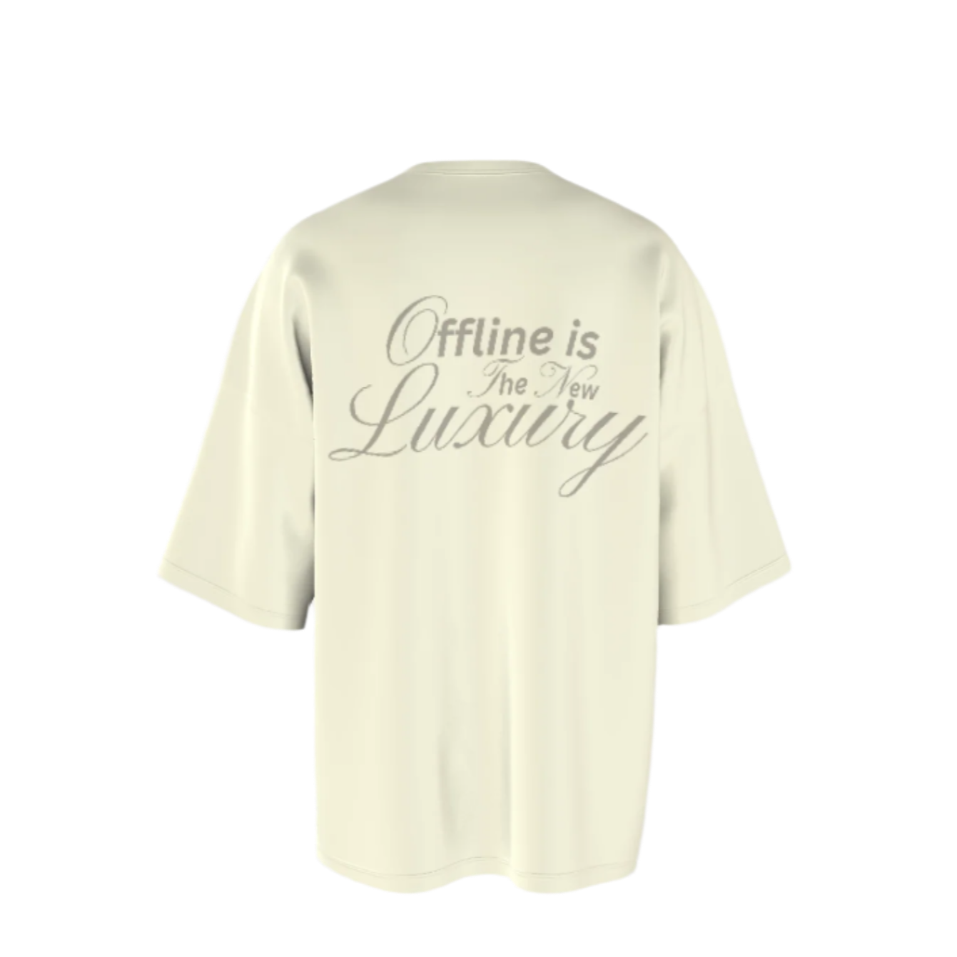 ECRU BEIGE PRINTED OVERSIZED T-SHIRT (UNISEX)