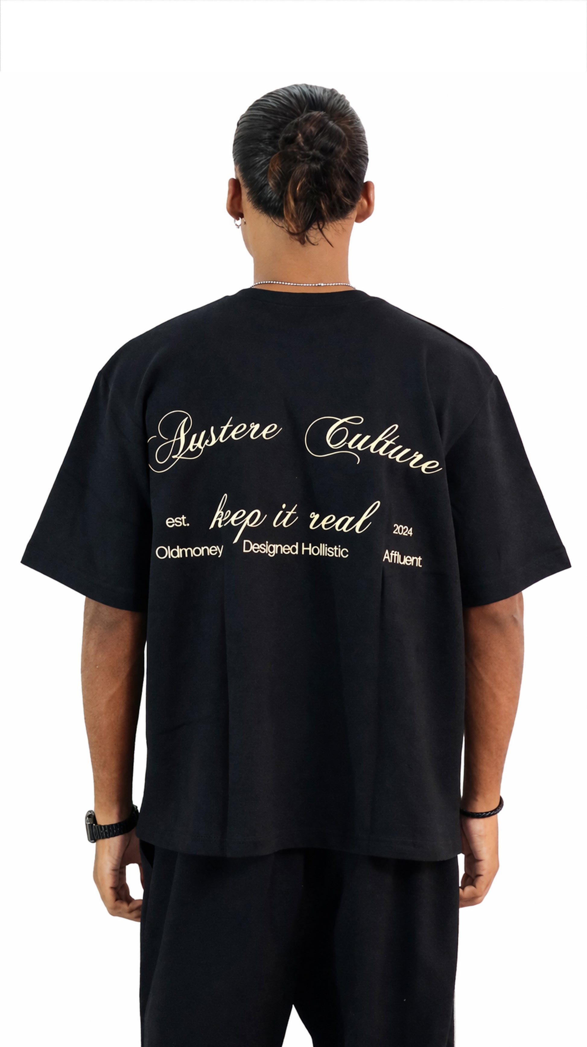Black Oversized Embroidered T-Shirt — Unisex