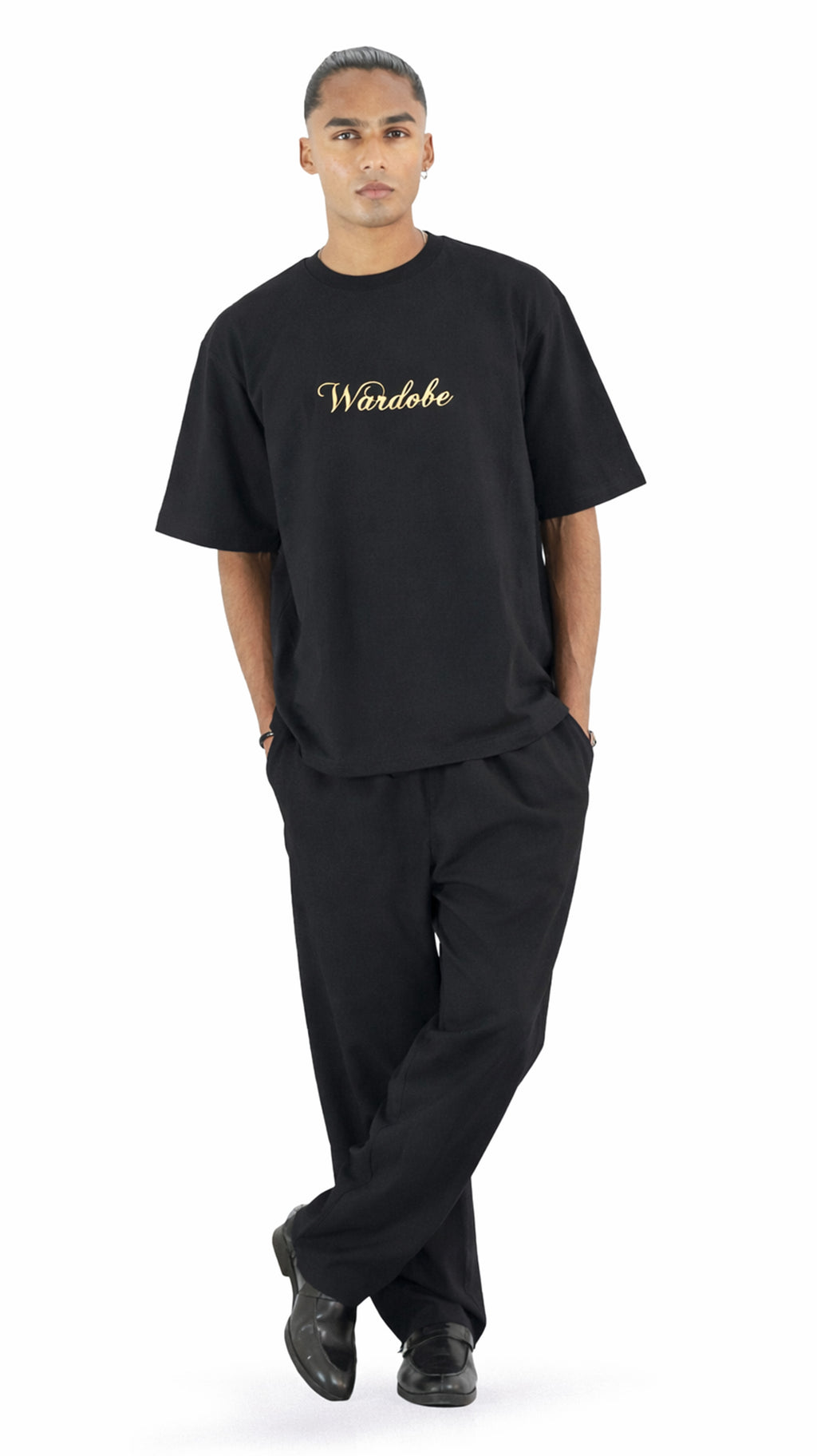 Black Oversized Embroidered T-Shirt — Unisex